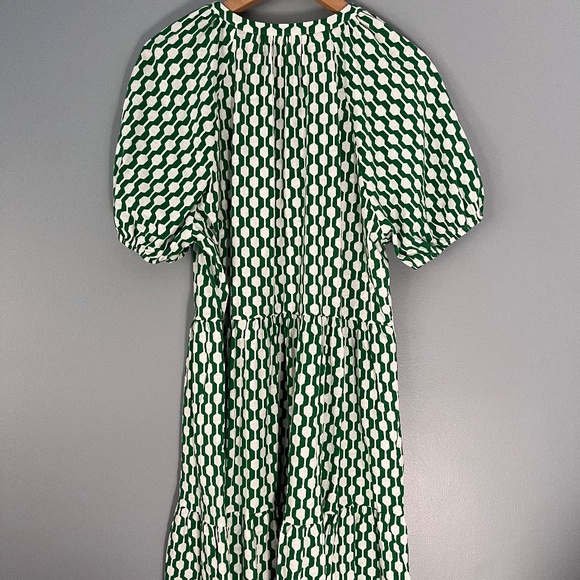 BODEN (NWT) Short Sleeve Jersey Mini Dress Rolling Hills Geo Azure US14R UK18R - Picture 3 of 5